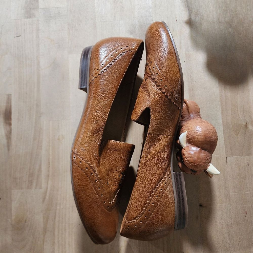 Naturalizer N5 Comfort Brown Oxford Flat Leather, Women's Shoes,‎ Size 8.5M